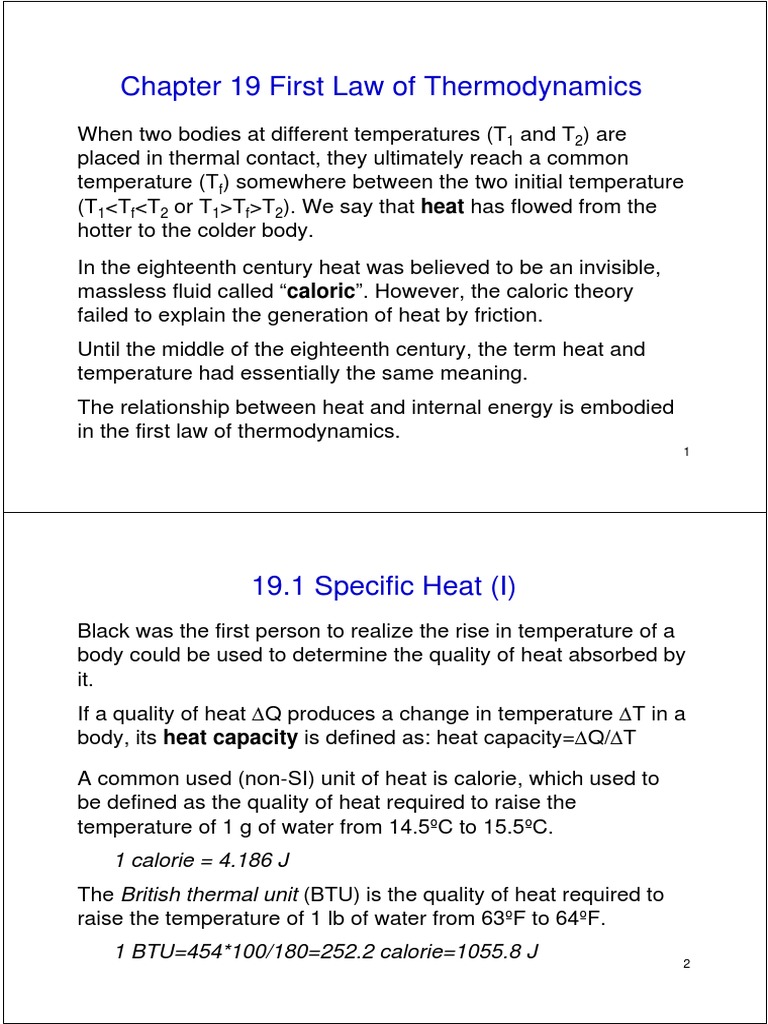 First Law of Thermodynamics Explained | PDF | Heat | Temperature