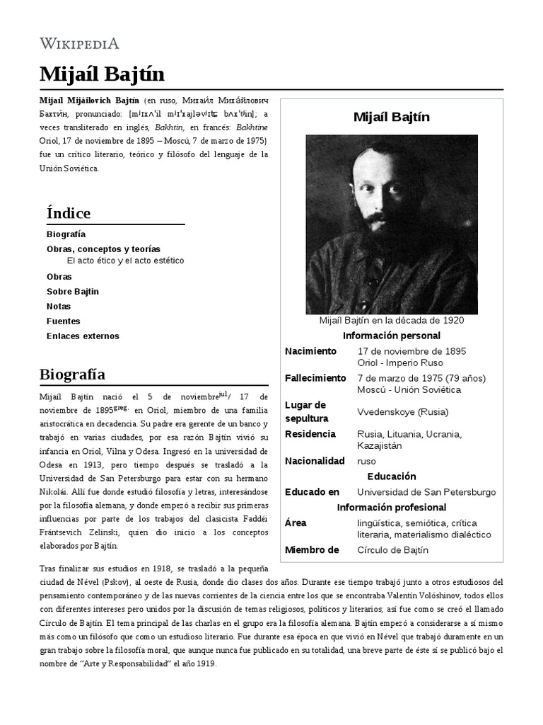 Mijaíl Bajtín | PDF | Comunicación | Semiótica