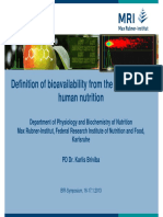 Definition of Bioavailability From The Viewpoint of Human Nutrition