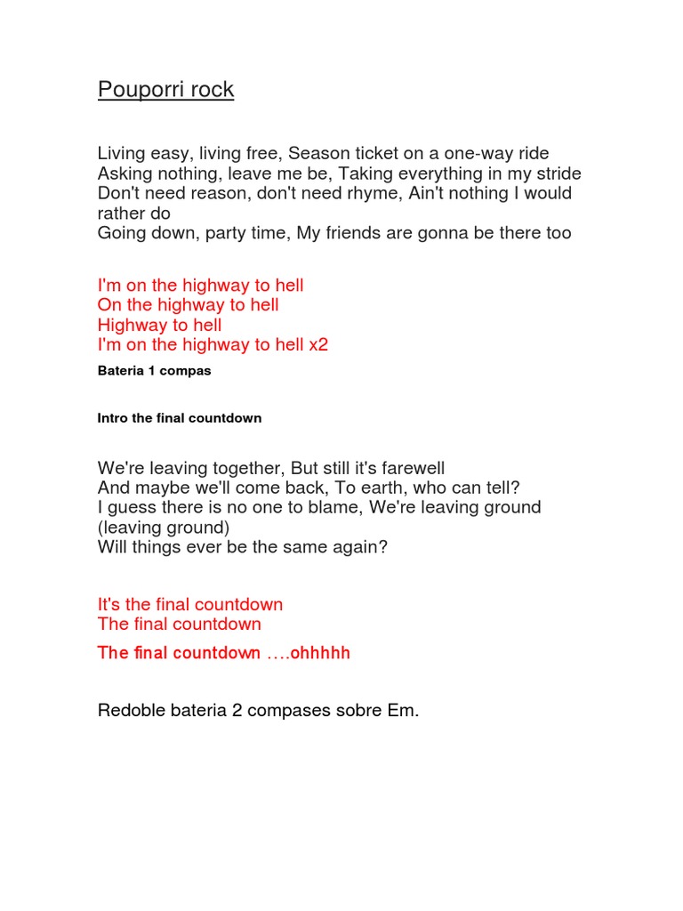 Classic Rock Medley Lyrics Analysis | PDF | Art | Mystery, Thriller ...