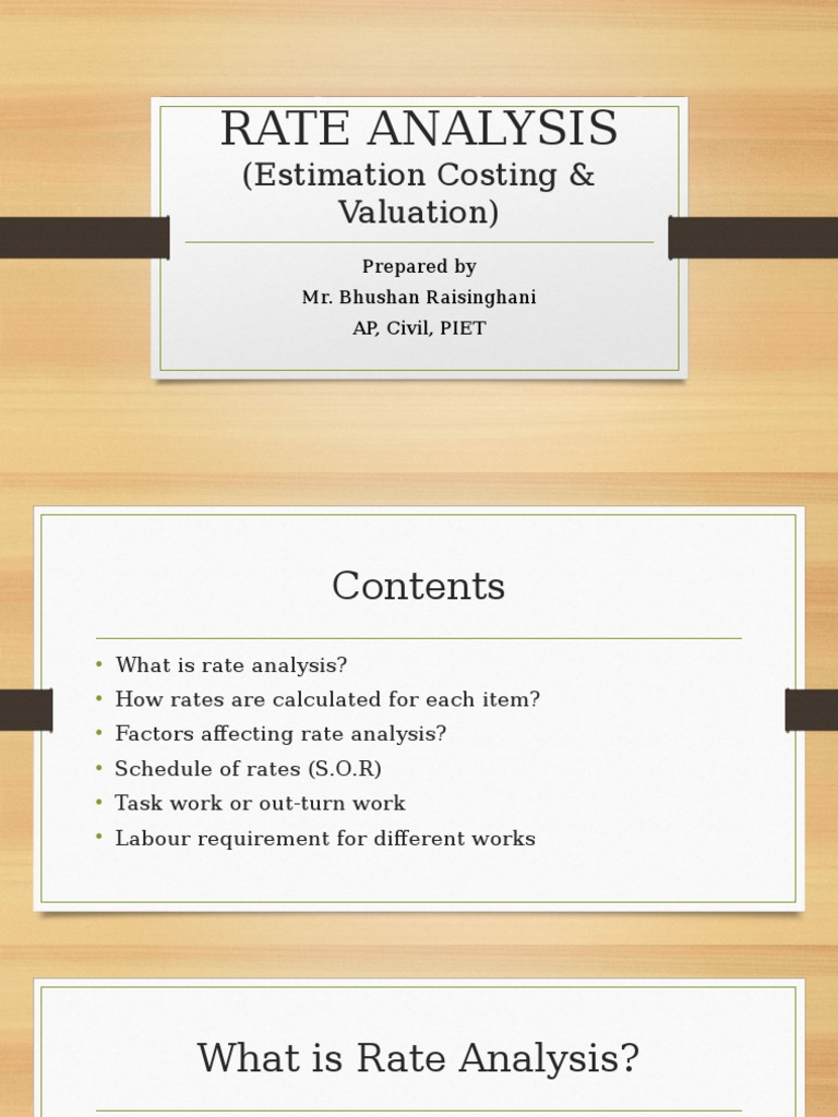 Factors Influencing Rate Analysis in Construction | PDF | Masonry ...