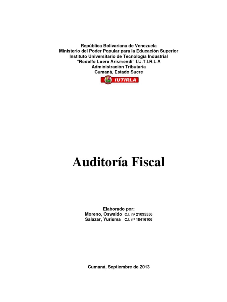 Caracteristicas de La Auditoria Fiscal | PDF | Evasión de impuestos ...