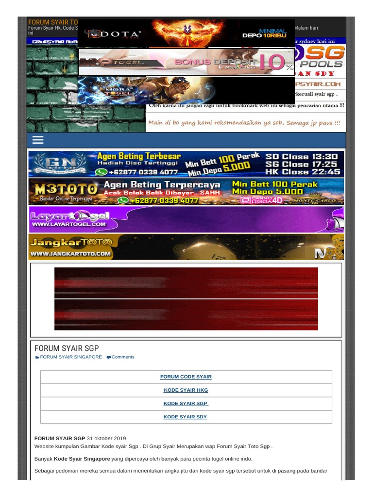 Forum Syair Toto Hk Pdf