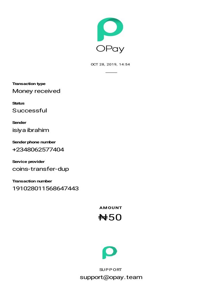 Successful ₦50 Transaction Details | PDF