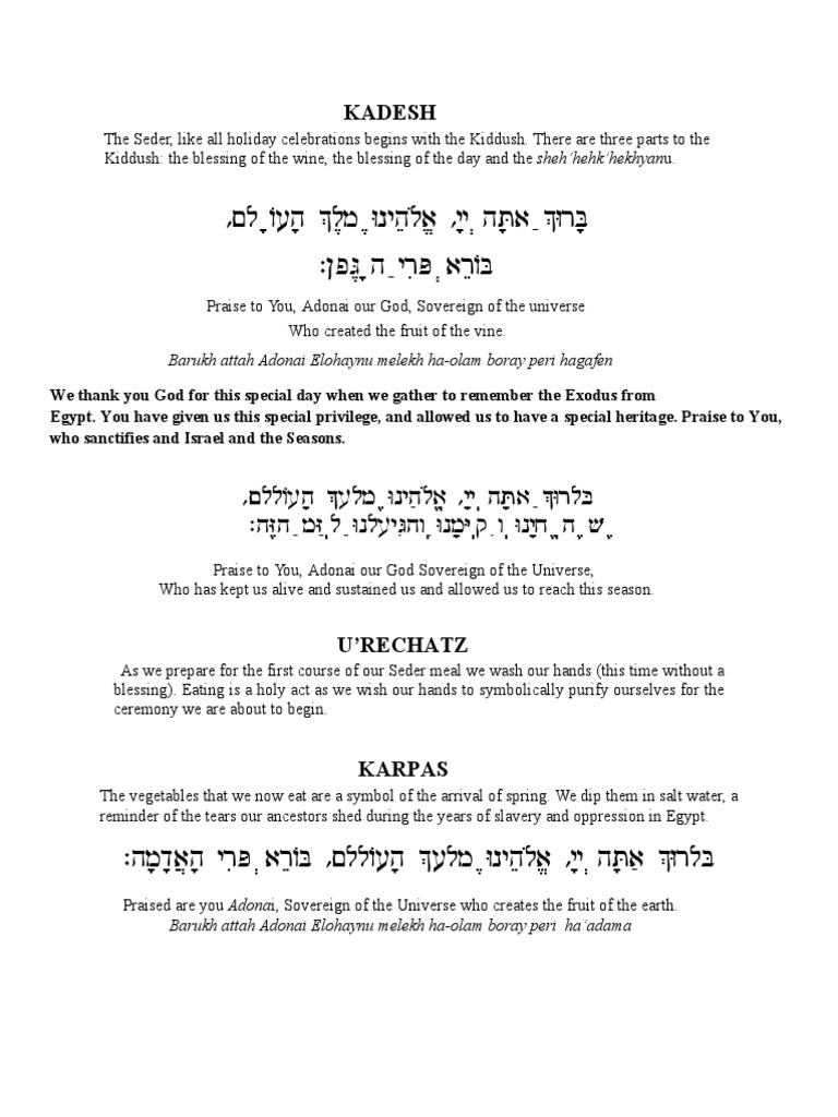 30 Minute Seder 5765 PDF Passover Seder Passover