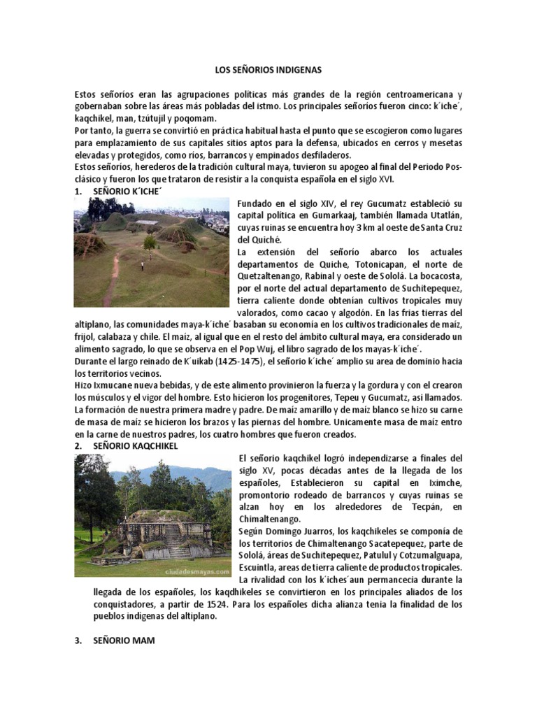 Señoríos Indígenas de Guatemala | PDF | Mesoamérica