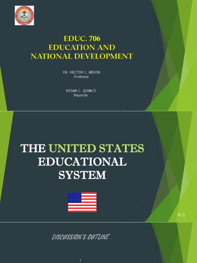 United States Educational System PDF Schools Teachers