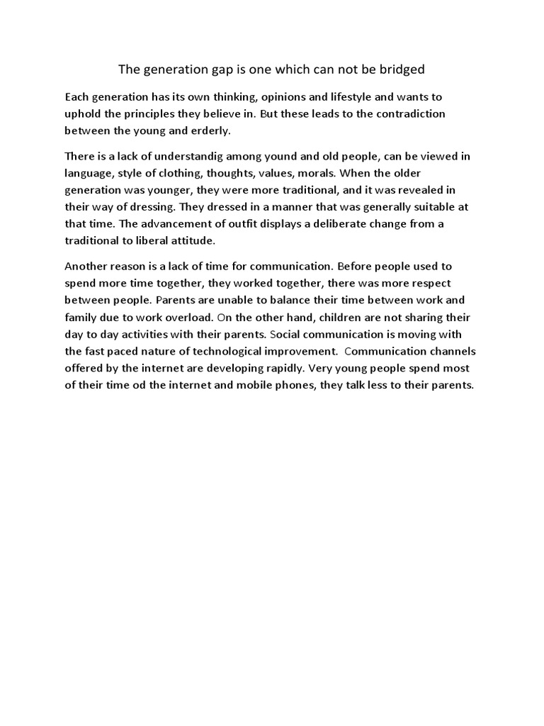 Understanding the Generation Gap | PDF