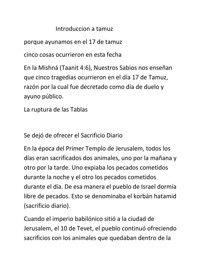 17 de Tamuz PDF Korban Jerusalén