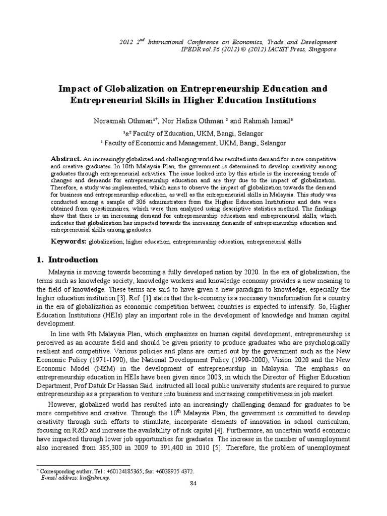 Global Entrepreneurship Pdf Entrepreneurship Survey Methodology