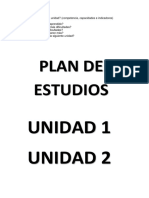 Plan de Estudios: Unidad 1 Unidad 2