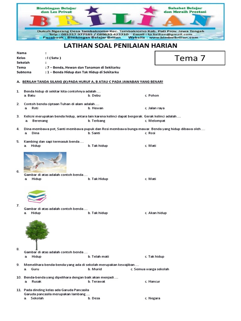 Soal Tematik Tema7 Pdf