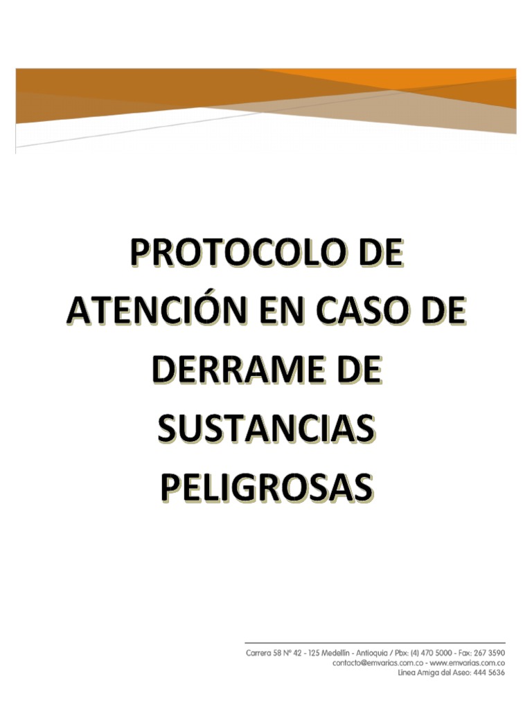 Protocolo de Seguridad para Derrames | PDF | Residuos | Contaminación