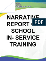Narrative Report On School In-Service Training