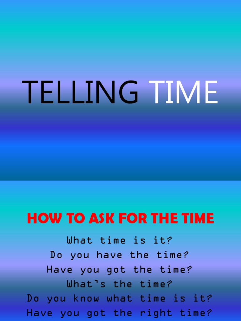TELLING TIME Kelas 7 PDF