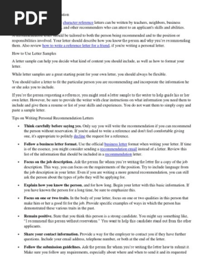 Recommendation Letter