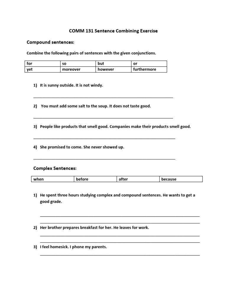 Sentence Combining Practice Guide | PDF | Career & Growth | Computers