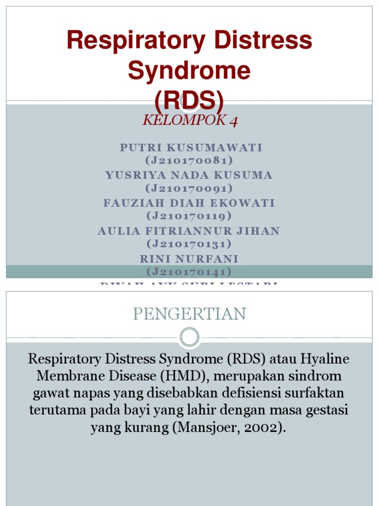Patofisiologi dan Penanganan RDS Bayi | PDF | Pengembangan Diri | Sains ...