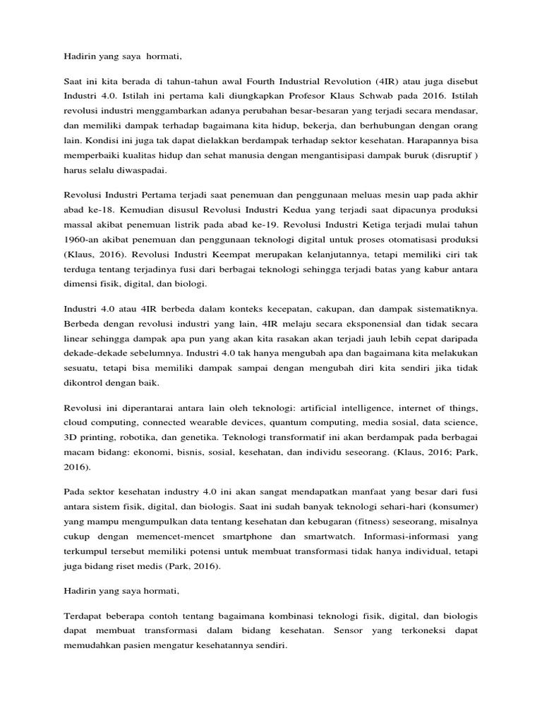 Pidato Bahasa Inggris