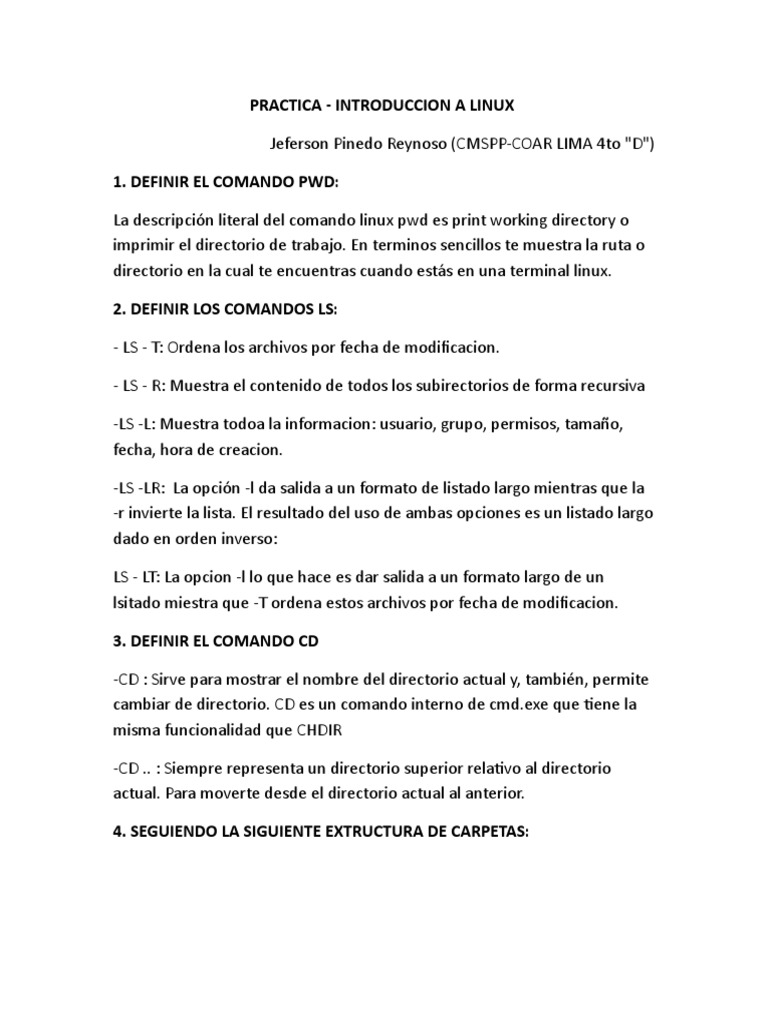 Comandos Esenciales de Linux | PDF | Directorio (Computación) | Archivo ...