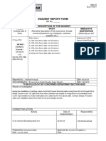 Incident Report Form: Description of The Incident When What Immediate Disposition