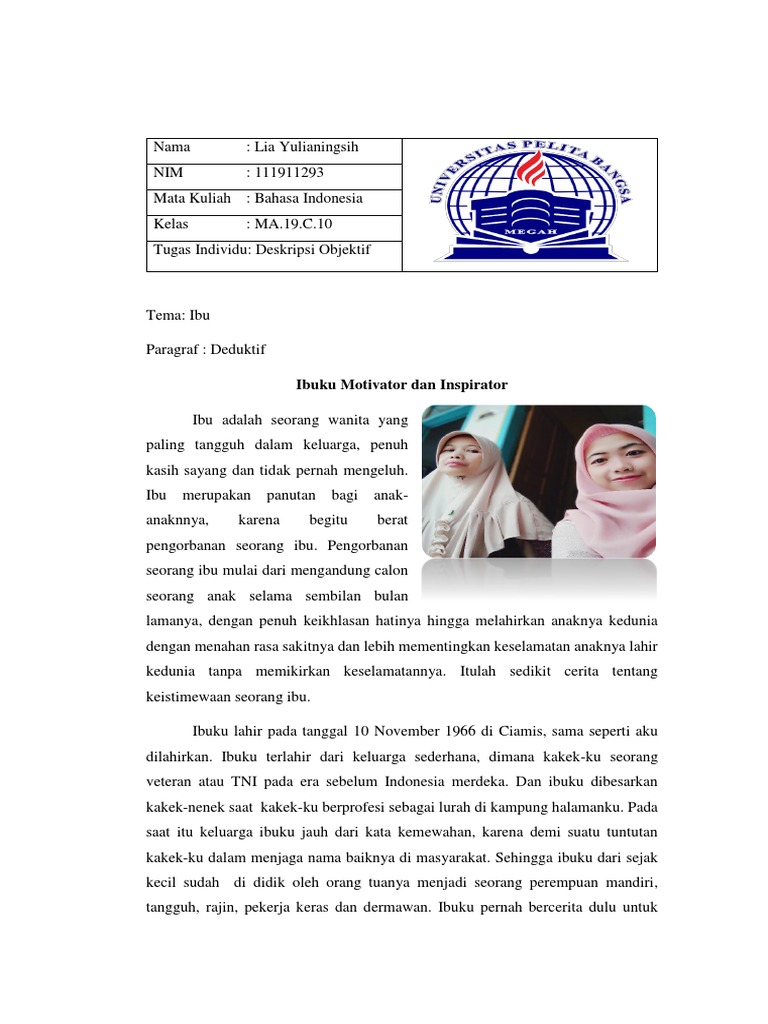 Teks Deskripsi Ibu