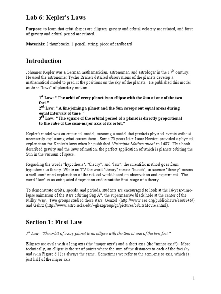 Kepler S Laws | PDF | Orbit | Apsis