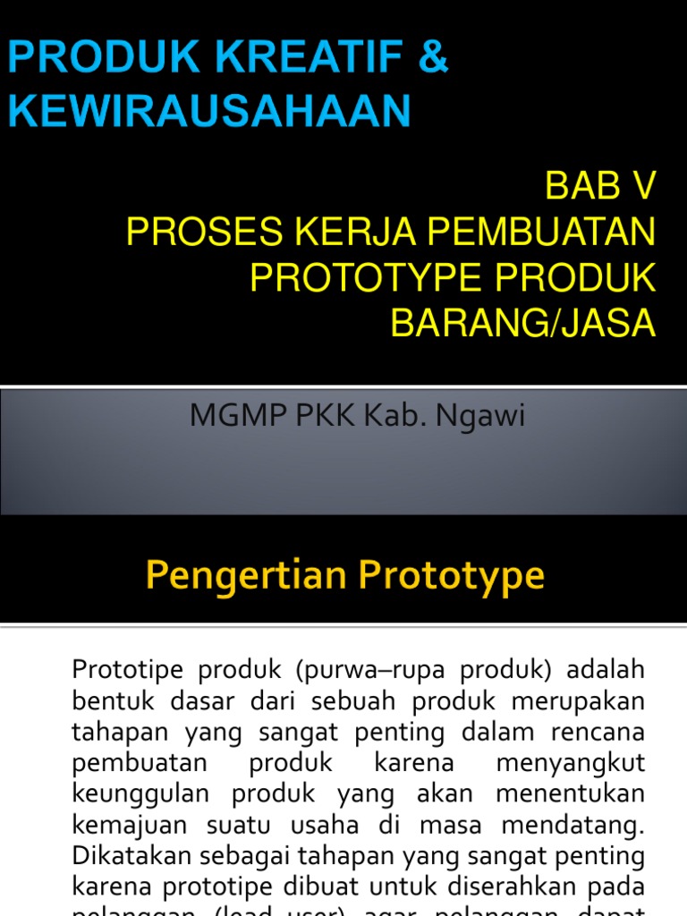 Bab 5 Mgmp Pkk Biaya Produksi Prototype Produk Barangjasa