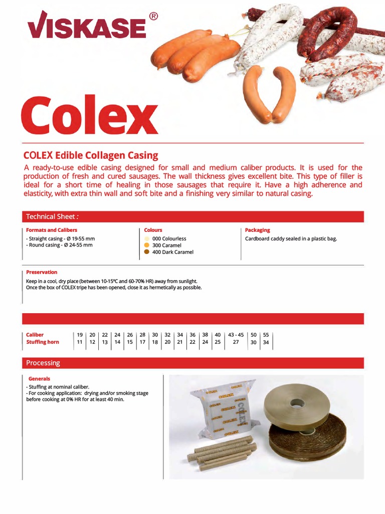 COLEX Edible Collagen Sausage Casings | PDF