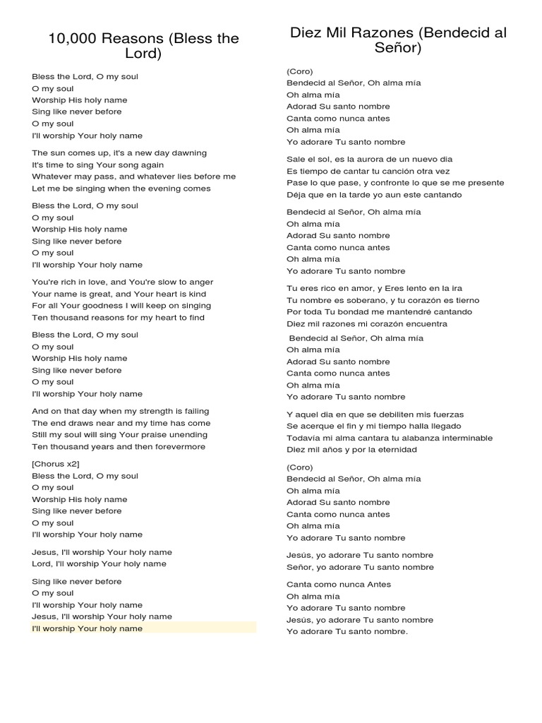Diez Mil Razones: Letra en Español | PDF | Música grabada | Música pop