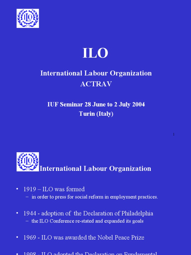 ILO Overview: History, Principles, and Functions | PDF | International ...
