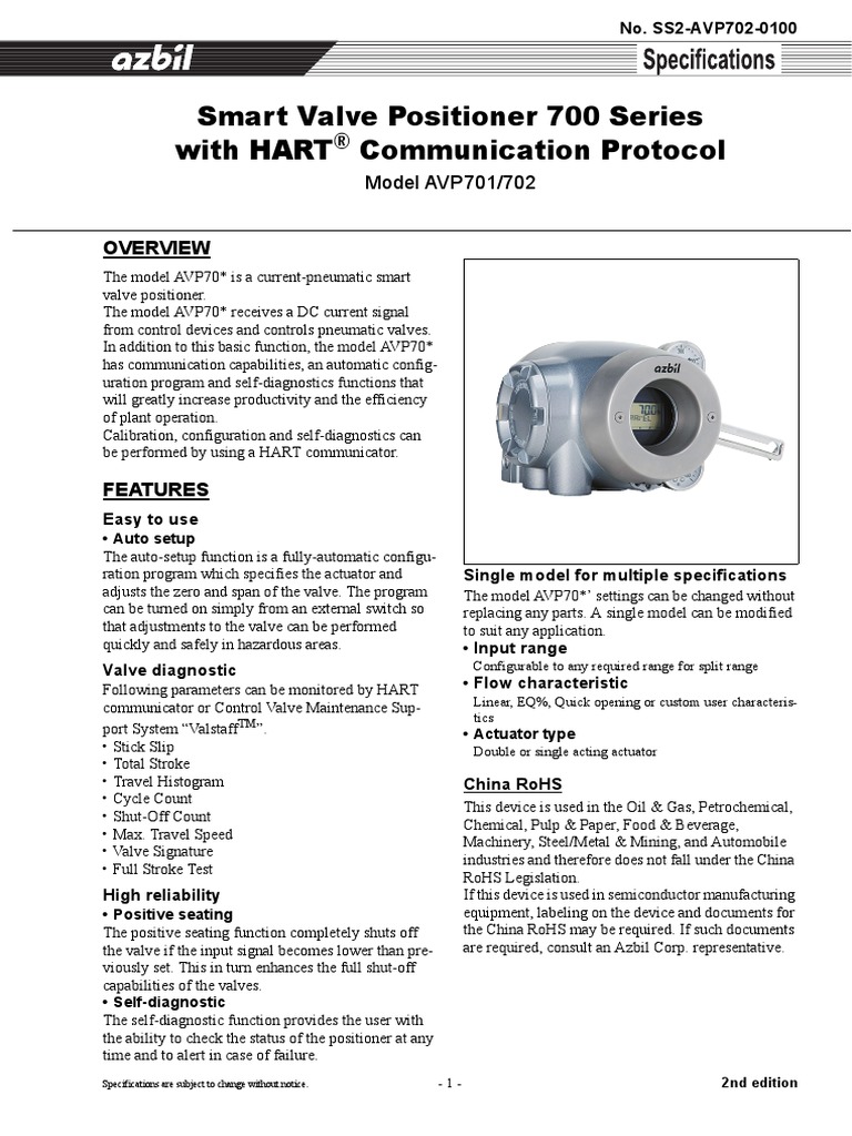AVP700 Series PDF Valve Electrical Engineering