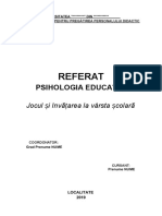 Referat Psihologia Educatiei 2019