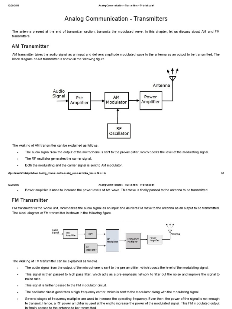 A Comparison of AM and FM Transmitter Design and Operation PDF