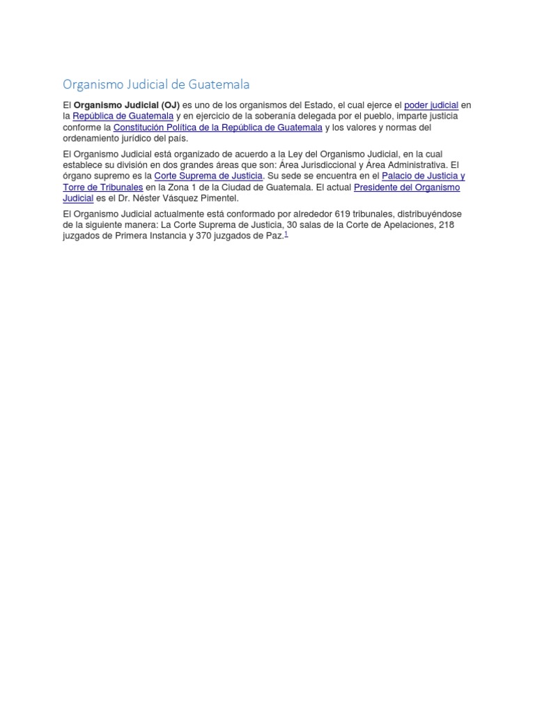 Estructura del Organismo Judicial en Guatemala | PDF