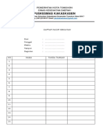 Format Daftar Hadir Kegiatan Tata naskah