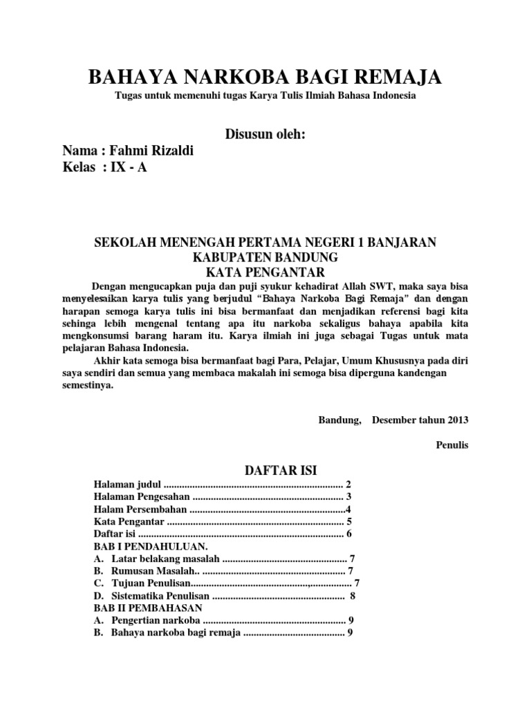 Bahaya Narkoba Bagi Remaja