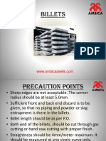 Precaution Points in Billets Manufacturing in Ambica Steels