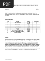 Class - B Complementary Symmetry Power Amplifier