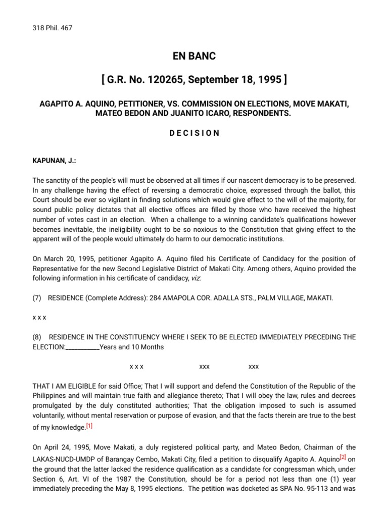 Aquino V. Comelec 248 Scra 400