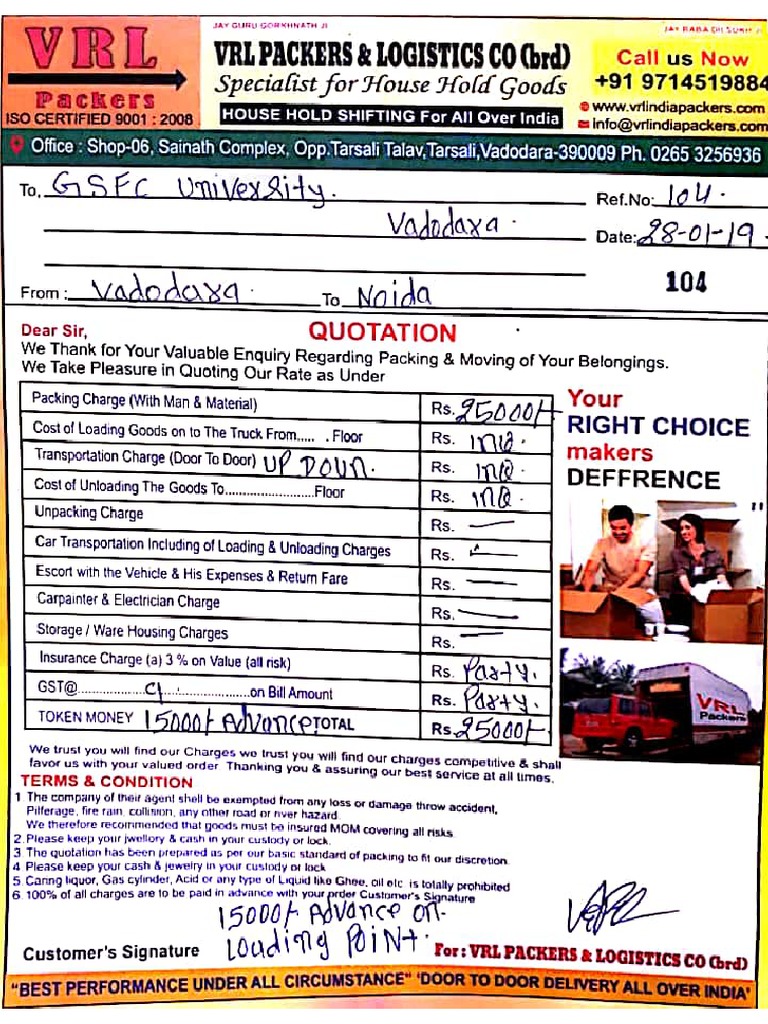 Transport Quotation PDF