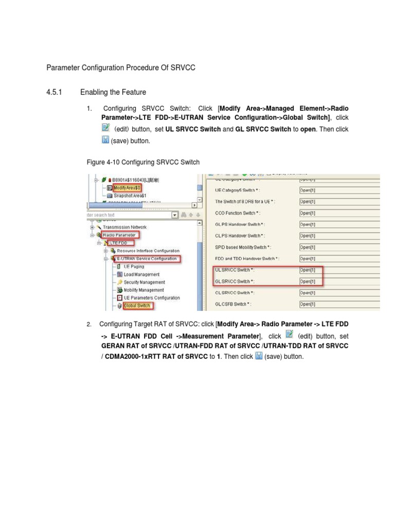 SRVCC Parameter Configuration Guide | PDF | Mobile Telecommunications ...