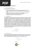 Chapter 6 Vectors: 1 Learning Outcomes