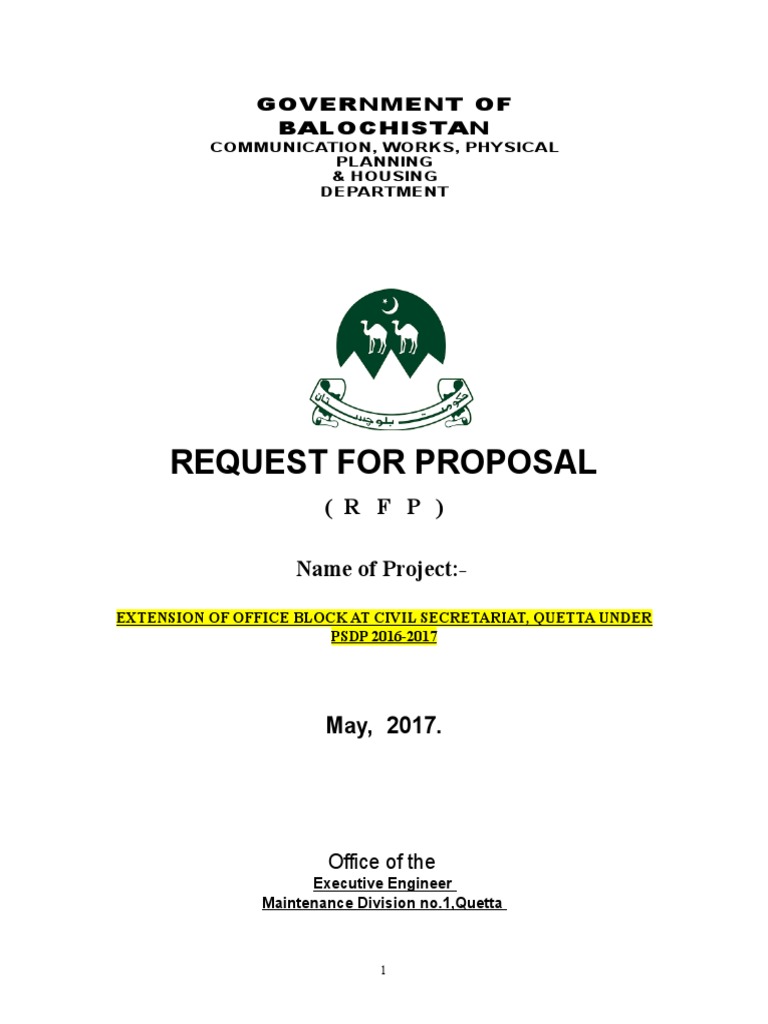 RFP - Extension of Office Block at Civil Secretariat, Quetta | PDF ...