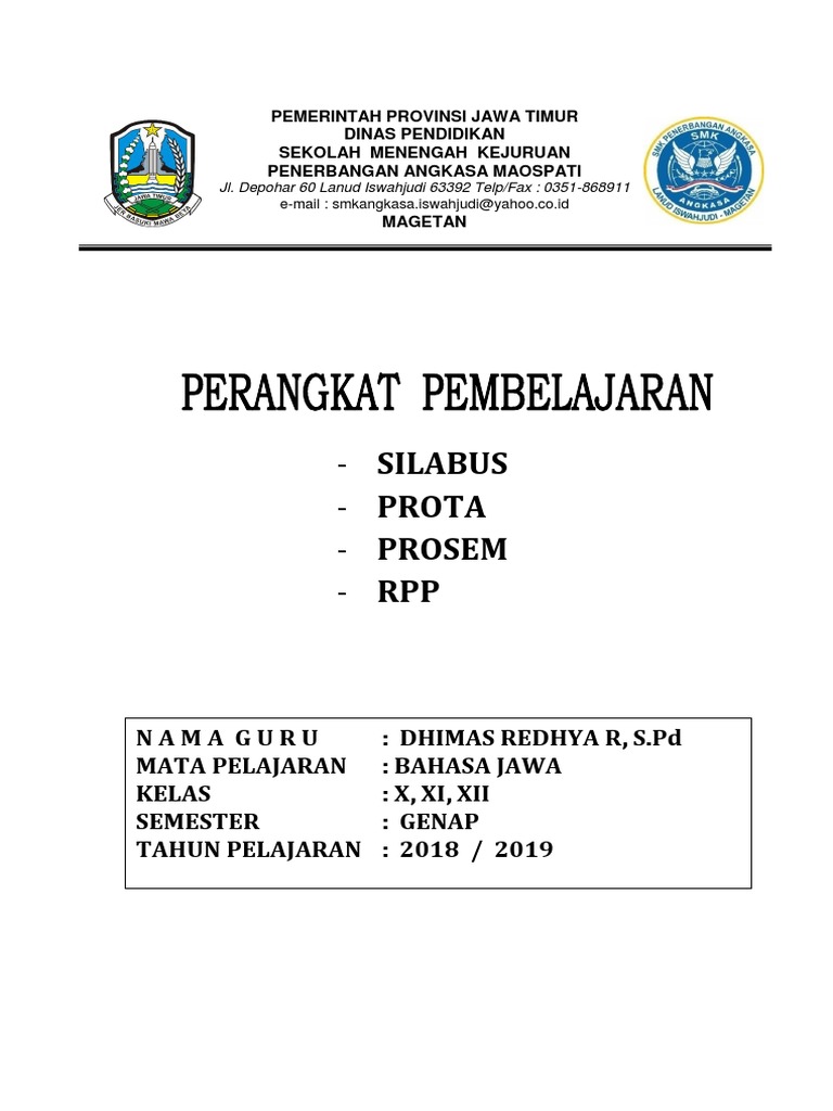 Cover PERANGKAT PEMBELAJARAN 2018-2019 | PDF