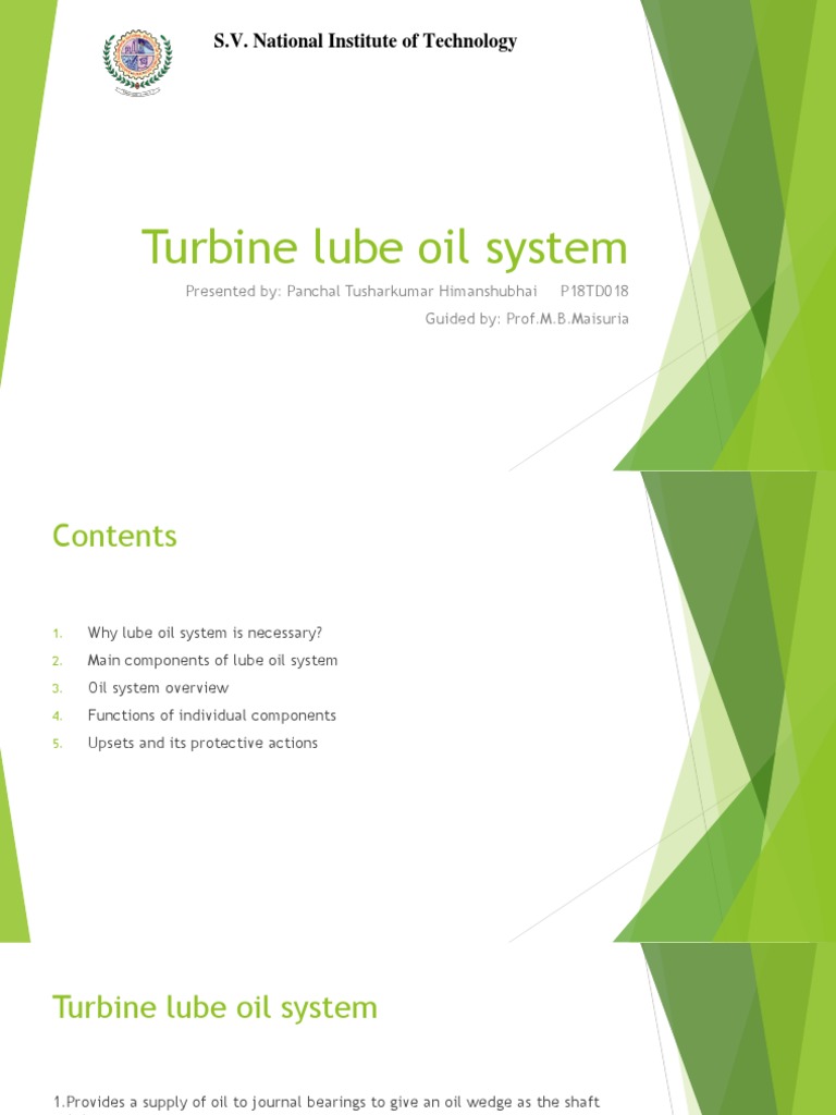 Turbine Lube Oil System PDF Lubricant Pump