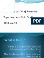 Name-Babar Viraj Rajendra Topic Name - Fluid Statics Roll No-63