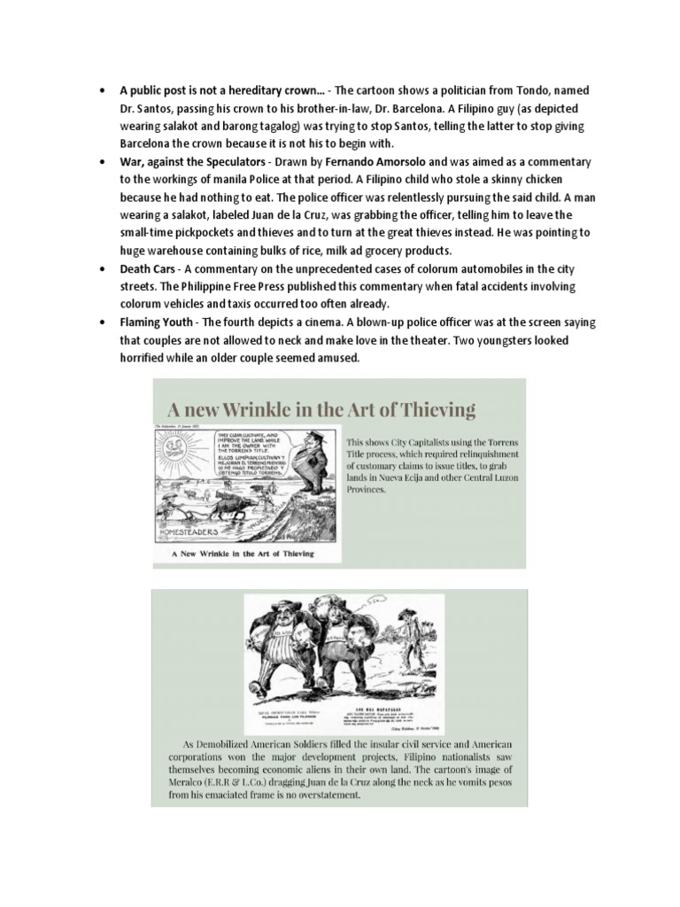 Political Caricatures and Analysis | PDF | Philippines | The United States