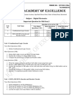 Iq Academy of Excellence: Subject: - Digital Electronics Important Question For Mid Sem-2