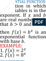 A Function in Which The Variables Is in The Exponent. If and Are Real Number Such That 0 and 1